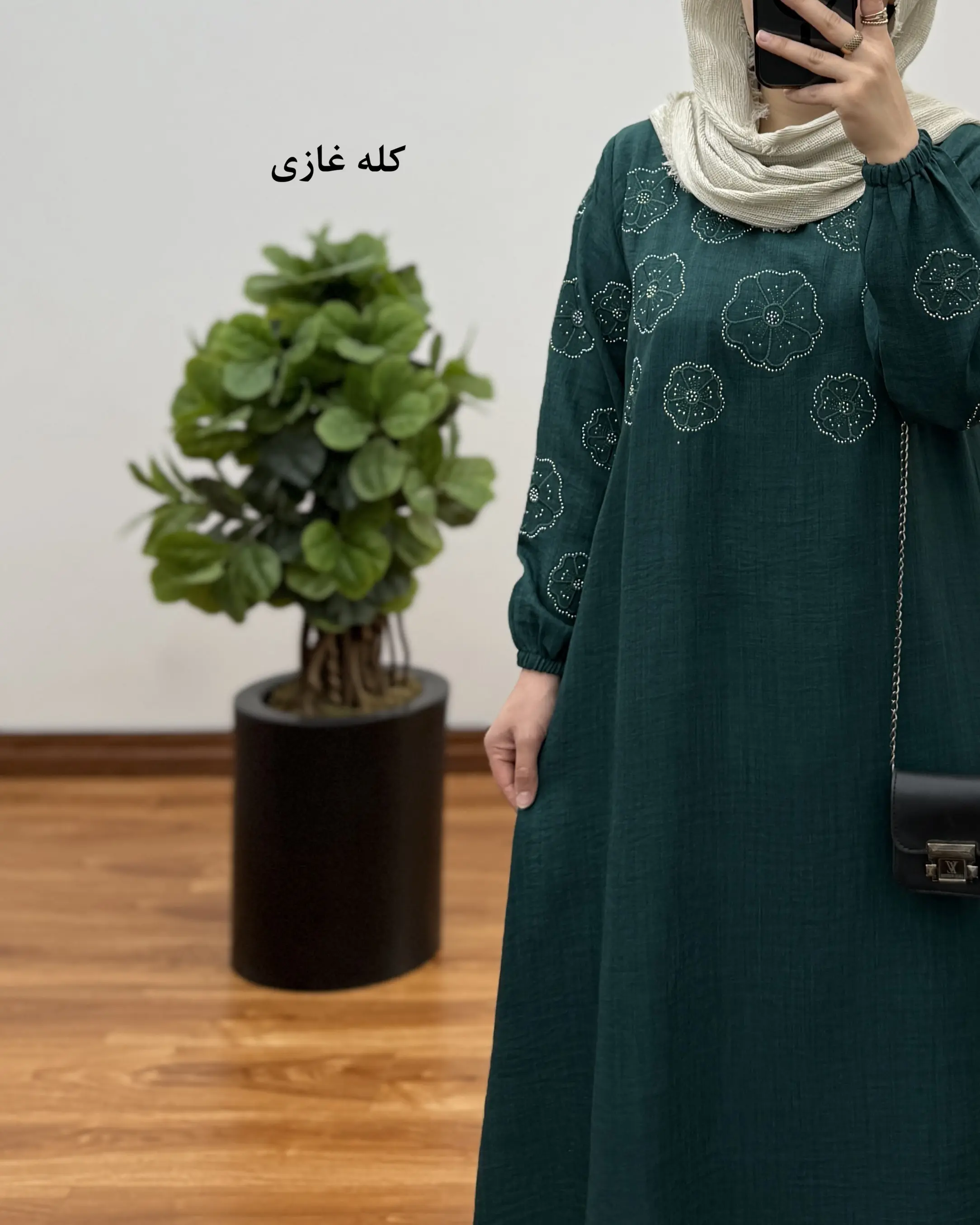 پیراهن مانتویی شانتون بلند مدل نگین